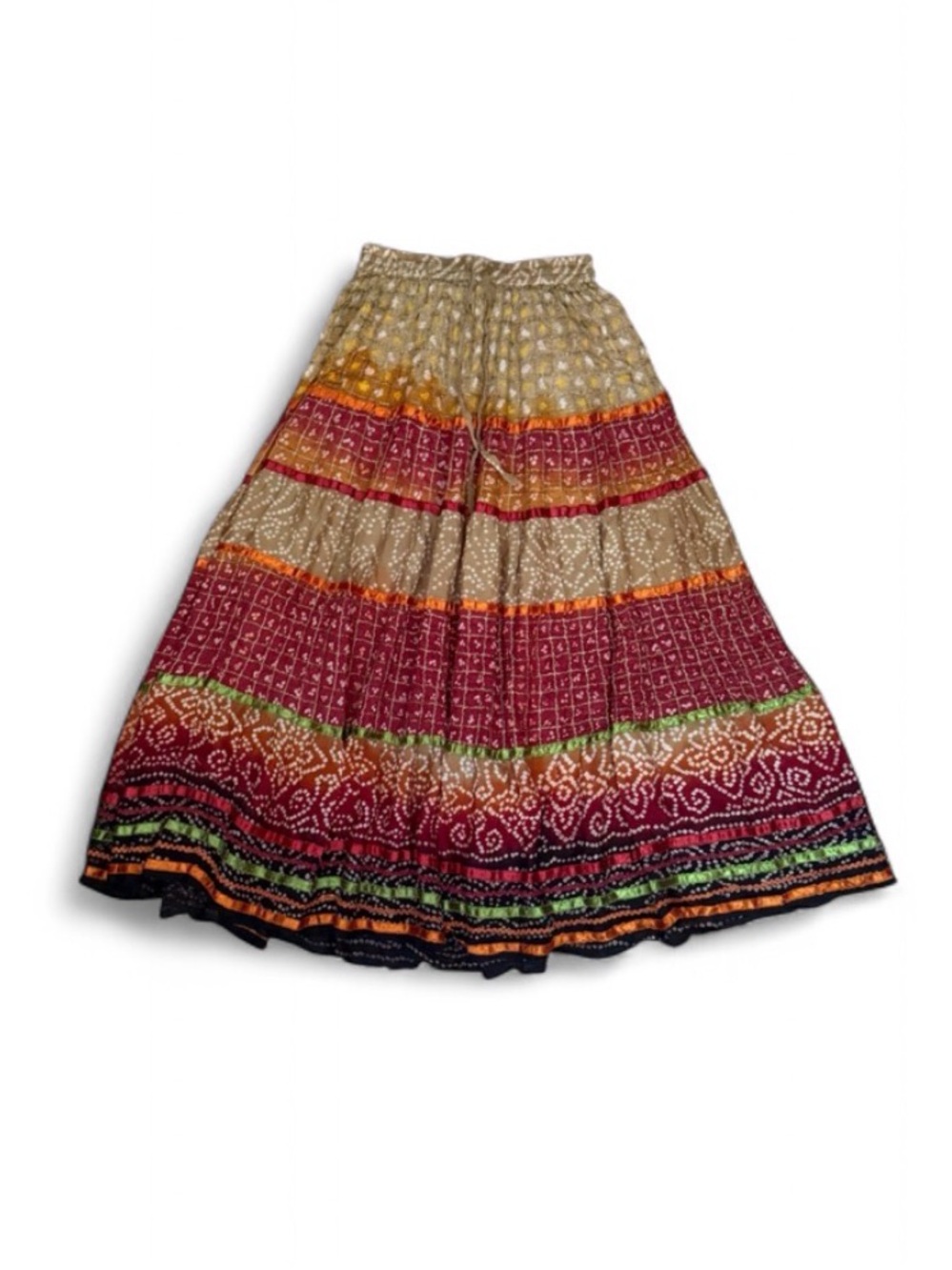 Bohemian Silk Maxi Skirt in Multicolor ANÜ by Natural